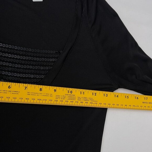 Guess by Marciano Y2K Scoop Neck Sequin Long-Sleeve Fitted Top Black Women 1 - Picture 8 of 11